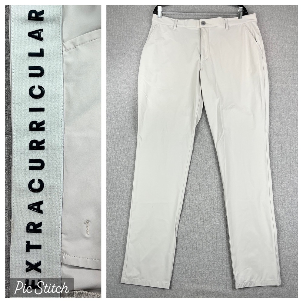 Extracurricular Performance Golf Dress Pants Men‎ 34 Gray Stretch Tech Chino